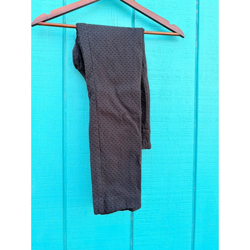 Margaret M Slimming Pant Black Geometric Jacquard Pull On Trousers tummy control